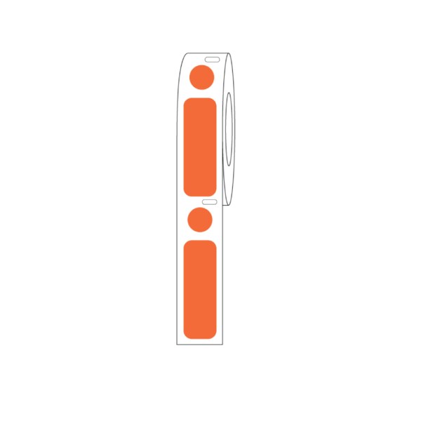 Direct Thermal Cryo 38x13mm & 9.5mm Dot for 2.0ml Tubes/Vials Orange